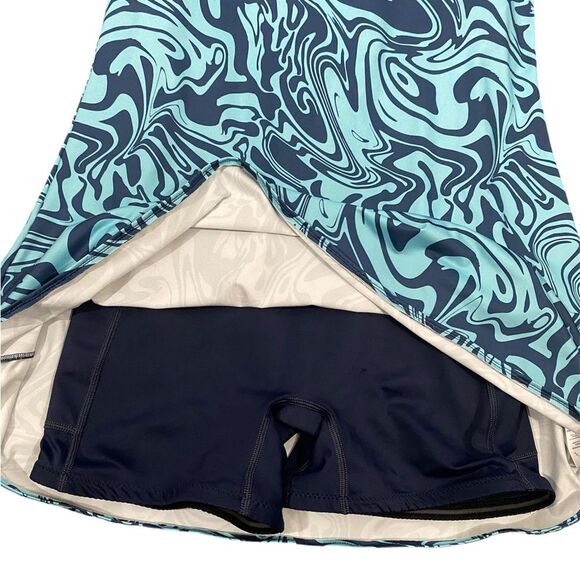 Kitty & Vibe Play Dress in Blue Swirl Size medium Swim and Exercise Dress - Picture 5 of 11